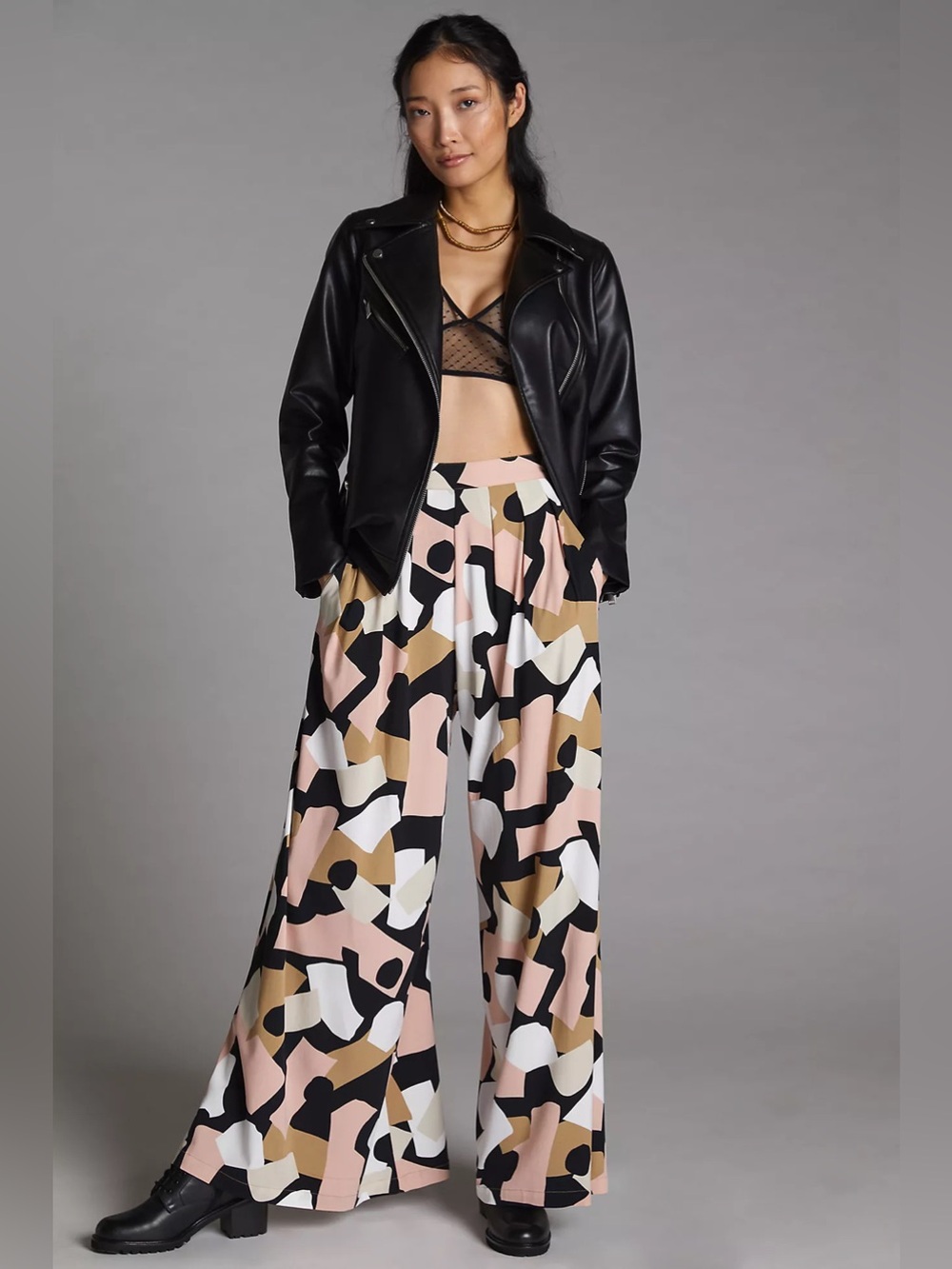 Corey Lynn Calter Anthropologie Abstract Print Wide Leg Pants